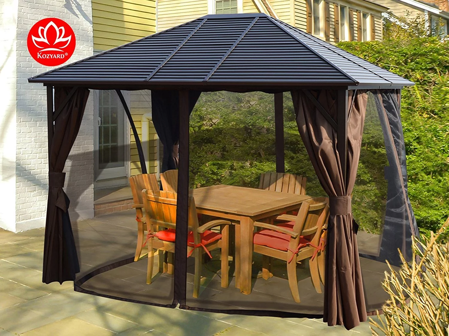 Kozyard Caesar 10 Ft. W x 12 Ft. D Hardtop Permanent Gazebo