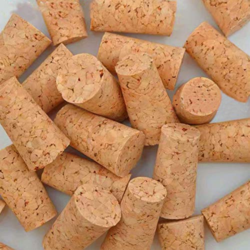 30 Pack Natural Soft Wood Corks, Tapered Cork Wooden Beer Bottle Stopper for Wine Making Craft, Leakproof