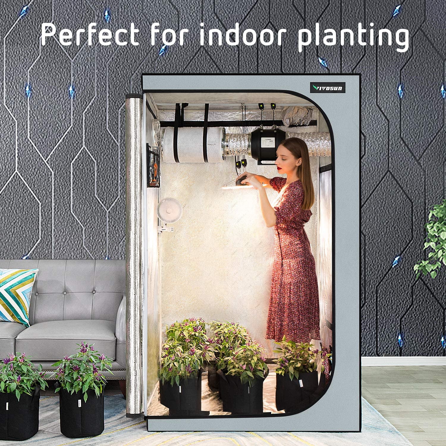 VIVOSUN Ventilation Kit 6 Inch 390 CFM Inline Fan with Speed Controller, 6 Inch Carbon Filter and 16 Feet of Ducting for Grow Tent