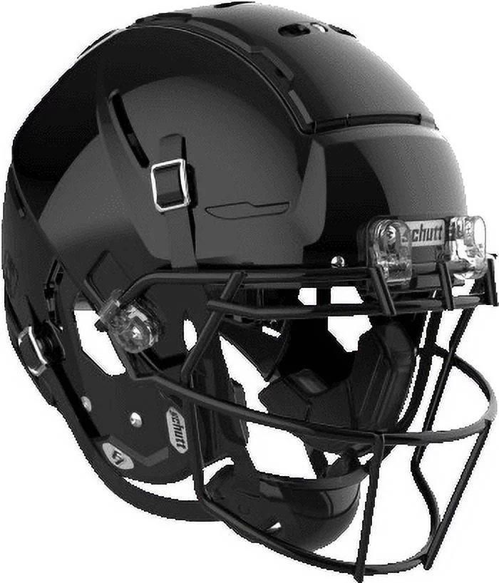 Schutt F7 VTD Adult Football Helmet with Carbon Steel Mask (Black, XL+, Black ROPO-NB)
