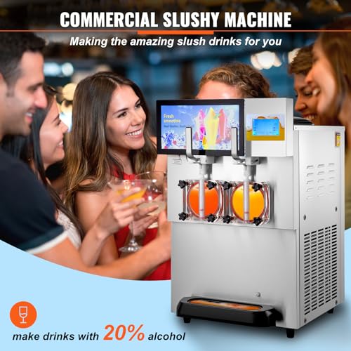 VEVOR Stainless Steel Margarita Smoothie Frozen Drink Maker, Cool or Freeze Modes, Slushie Machines for Party Cafes Restaurants Bars Home Use