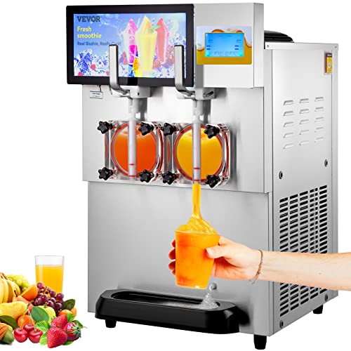 VEVOR Stainless Steel Margarita Smoothie Frozen Drink Maker, Cool or Freeze Modes, Slushie Machines for Party Cafes Restaurants Bars Home Use