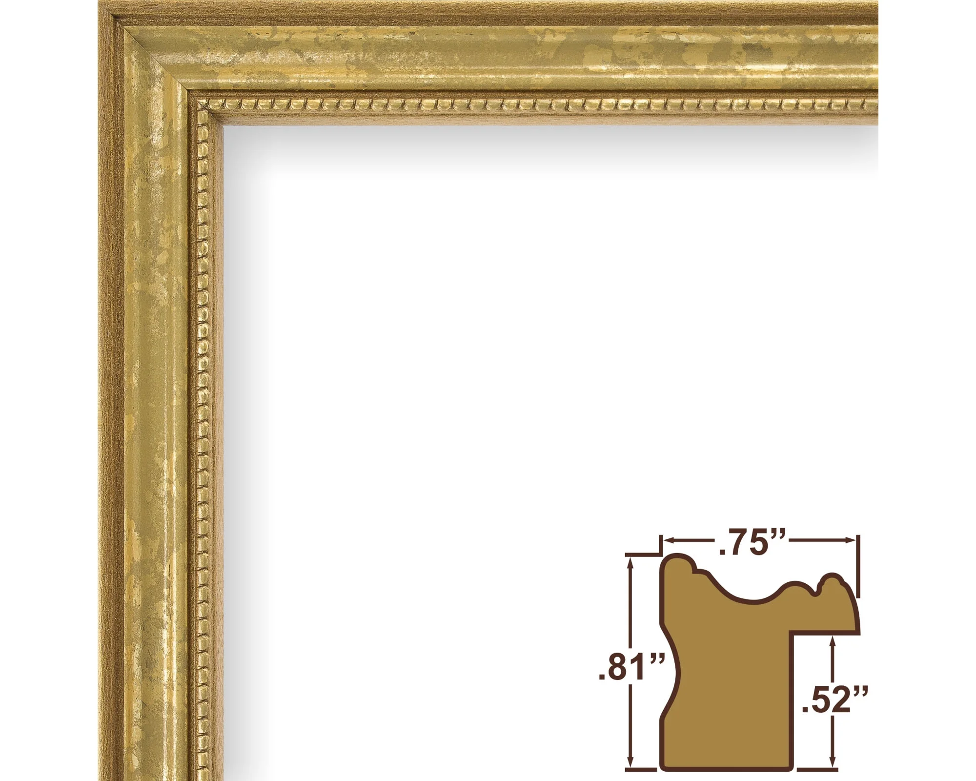 Craig Frames 314GD, 10x11 Picture Frame, Ornate Gold, Set of 4