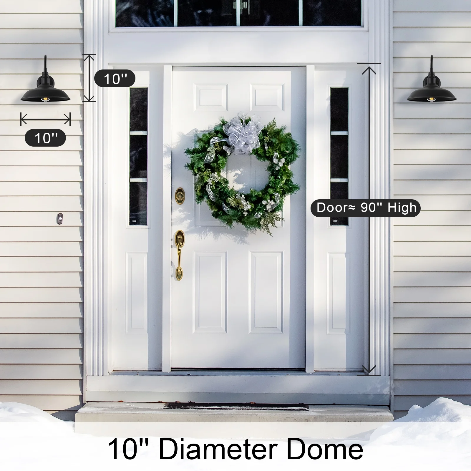 GOALPLUS Black Barn Gooseneck Light for Farmhouse, Exterior Porch Lights Fixture with Wall Mount, Outdoor Wall Sconce for Garage, Patio, 10 Inch, 1 Pack