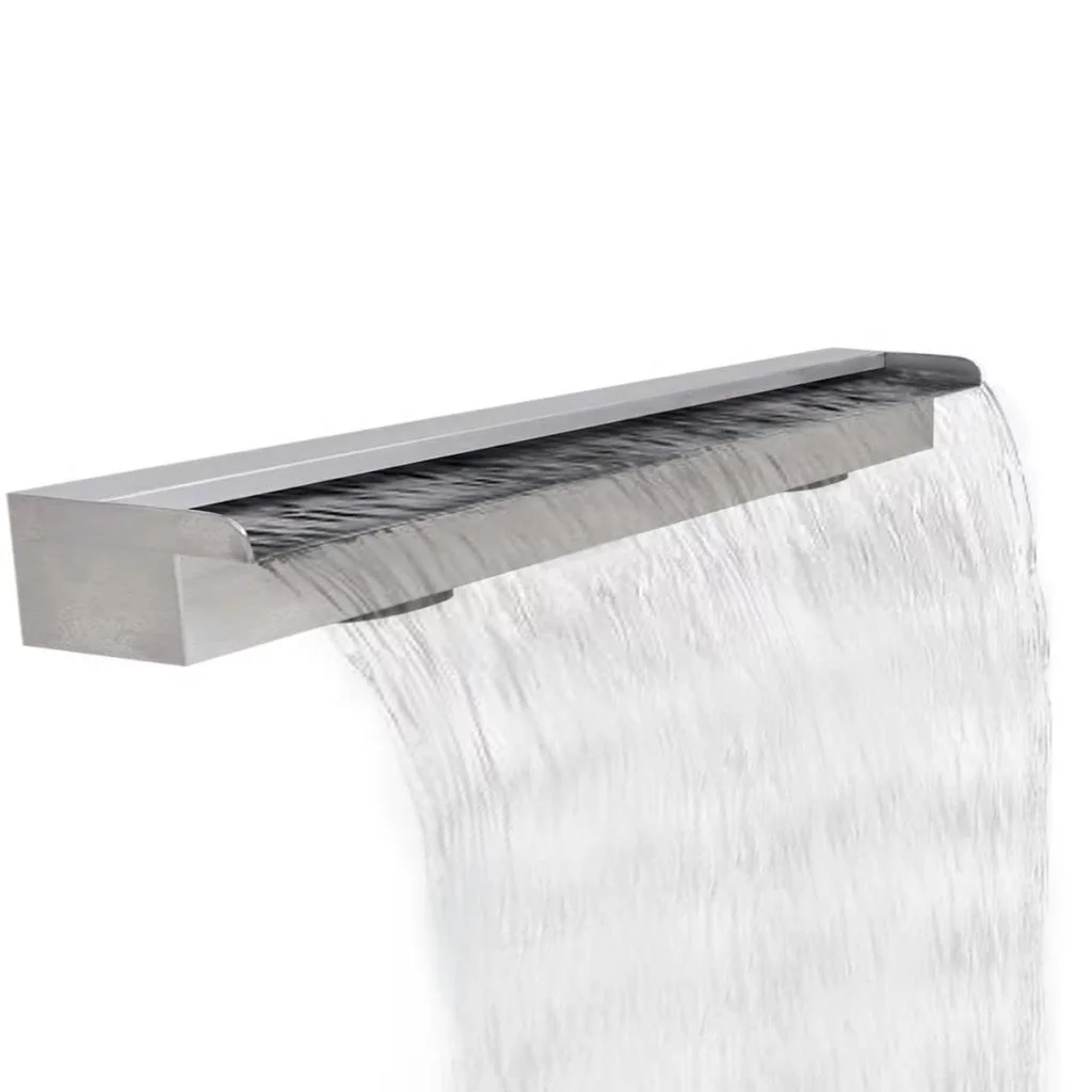 Suzicca Rectangular Waterfall Pool Fountain Stainless Steel 47.2