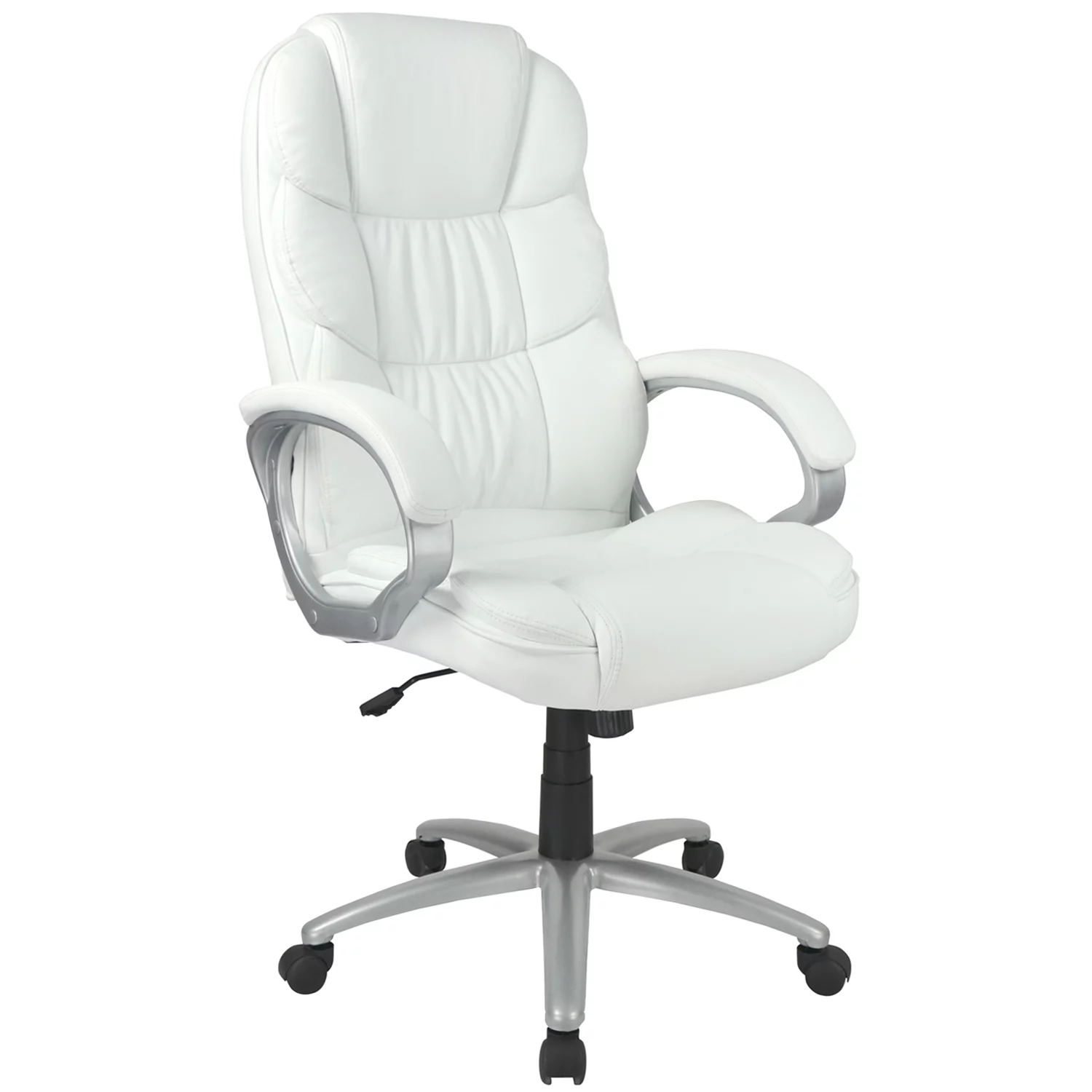 White High Back Leather Executive Office Desk Task Computer Chair Metal Base O10