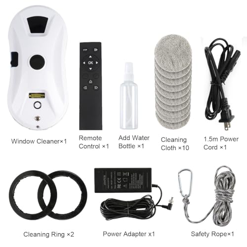 Window Cleaner Robot with Ultrasonic 5600PA Auto Water Glass Cleaning Automatic Smart Robot Cleaner,Window Vacuum Cleaner with Control Windows/Tiles/Class Door Indoor Outdoor