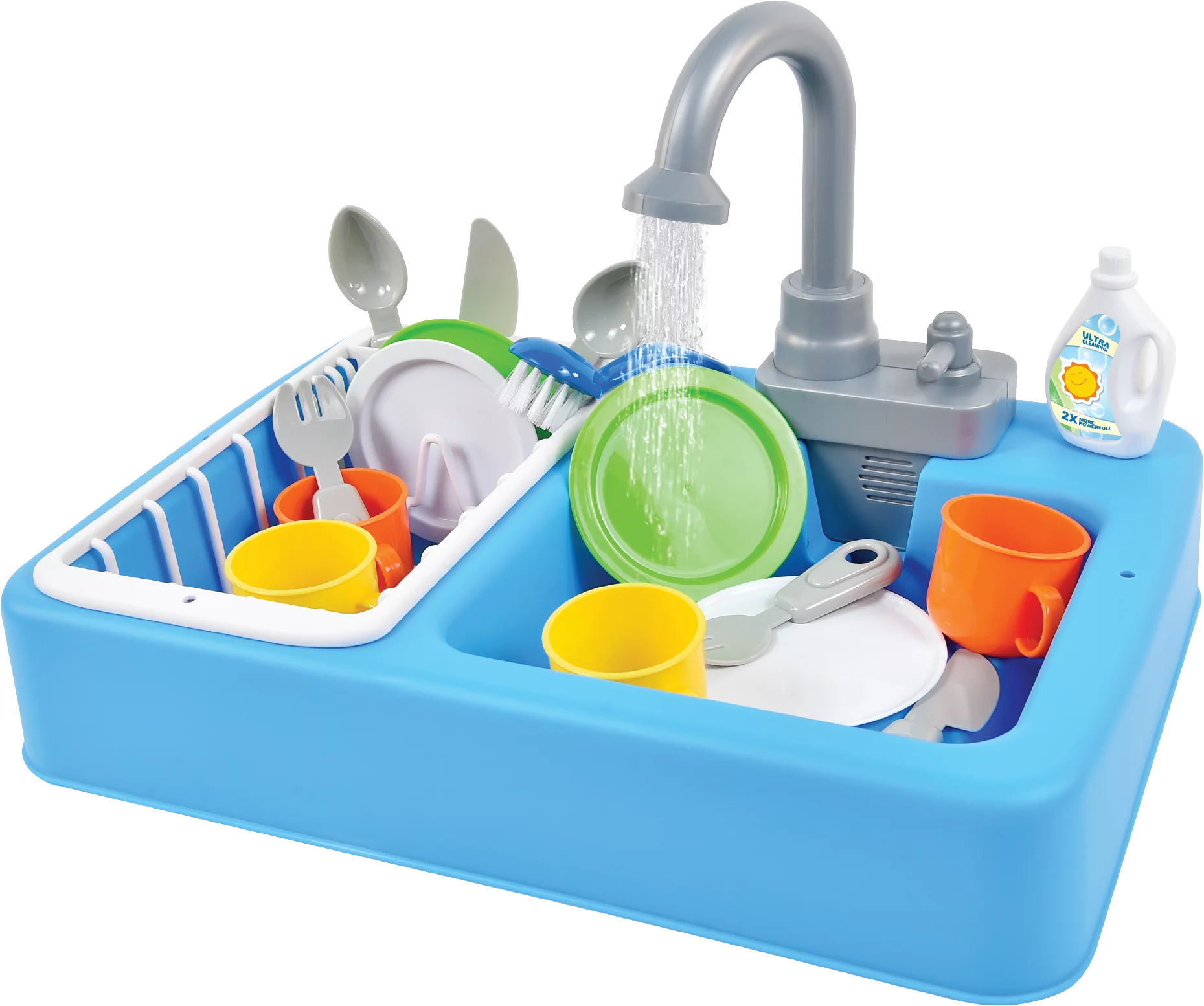 Sunny Days Entertainment Kitchen Sink with Running Water - 20 Piece Toy Playset