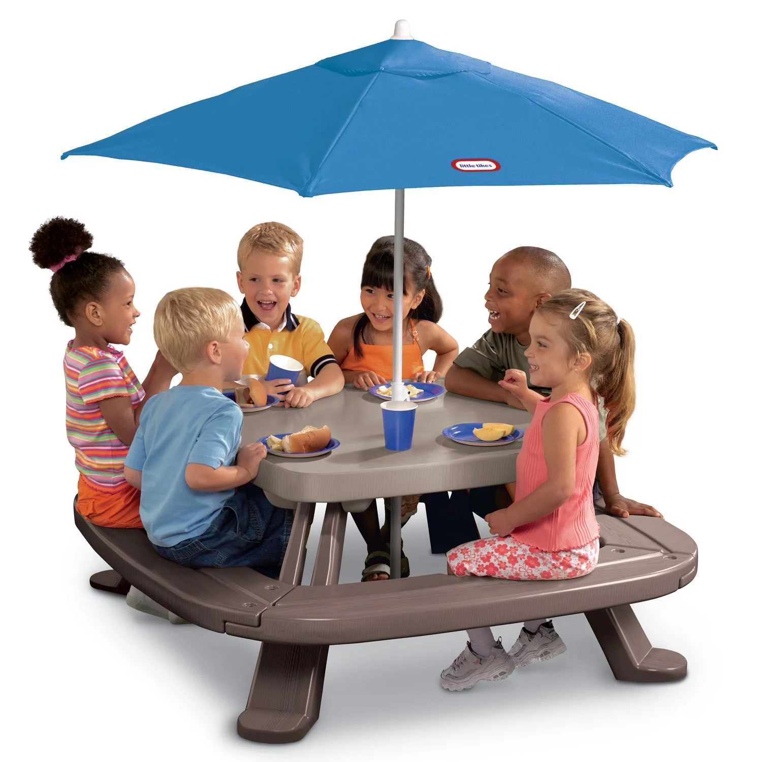 little tikes fold 'n store table with market umbrella