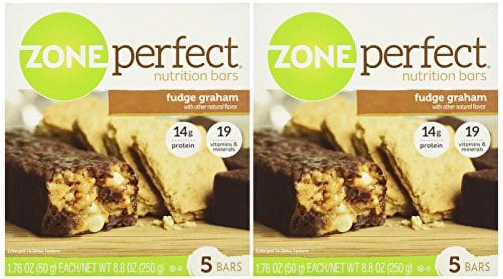 ZonePerfect Protein Bars, Fudge Graham, 14g of Protein, Nutrition Bars With Vitamins & Minerals, Great Taste Guaranteed, 5 Bars (Pack of 2)