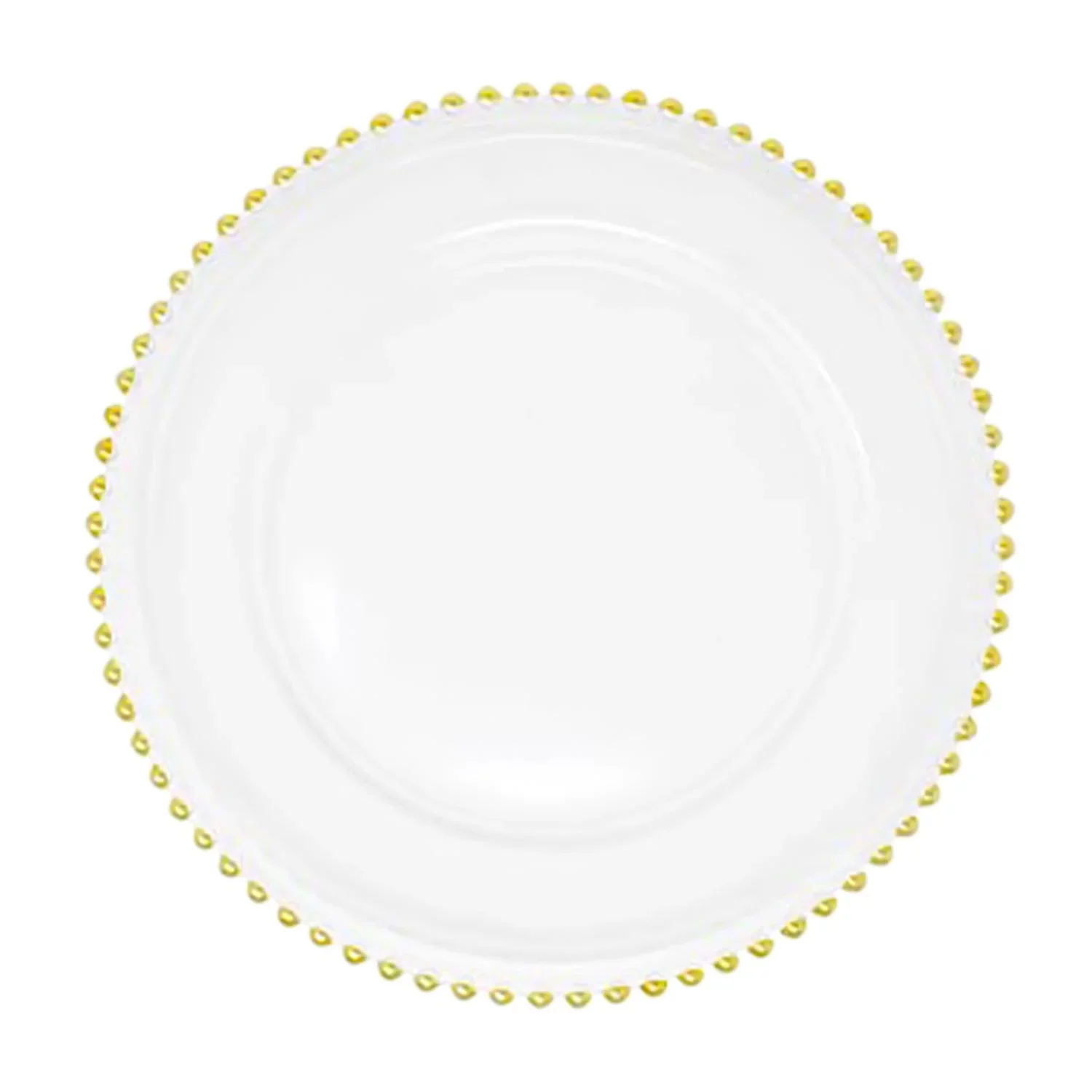 8 Pack | Gold Beaded Glass Charger Plates