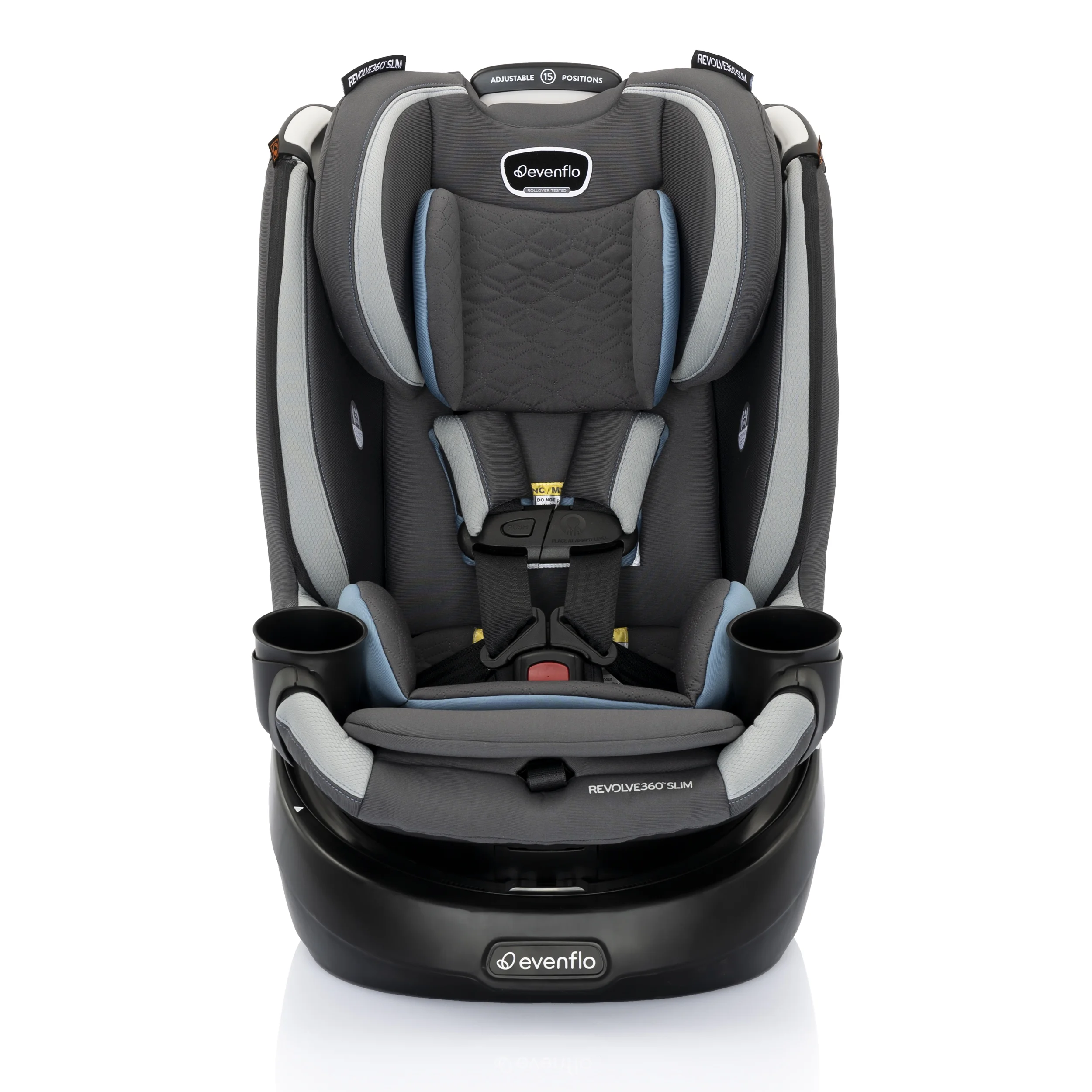 Revolve360 Slim 2-in-1 Rotational Car Seat with Quick Clean Cover (Stow Blue)
