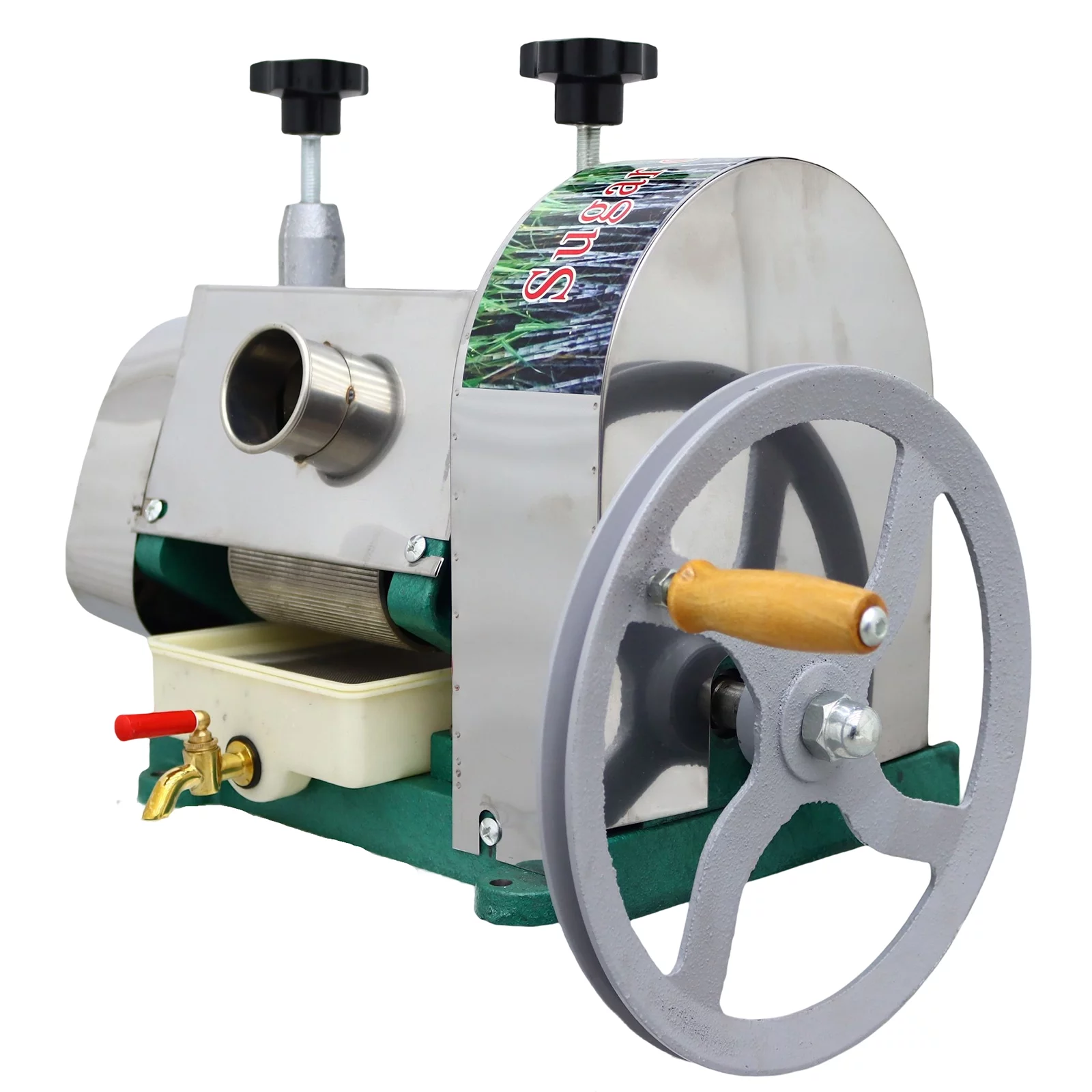 INTSUPERMAI Commercial Manual Sugar Cane Ginger Sweet Sorghum Masticating Juicer Press Two Knives