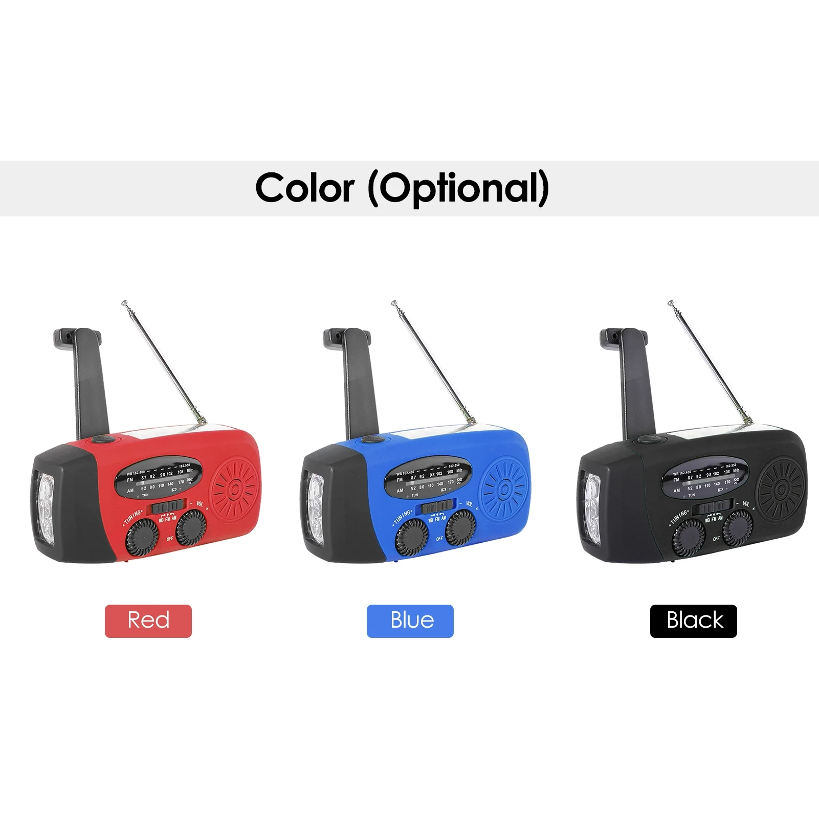 Emergency Hand Crank Solar Weather AM / / NOAA Emergency Weather Rechargeable Portable Power Bank with Solar Charging & Hand Crank & Battery Operated LED Flashlight Cell Reading Lamp fo