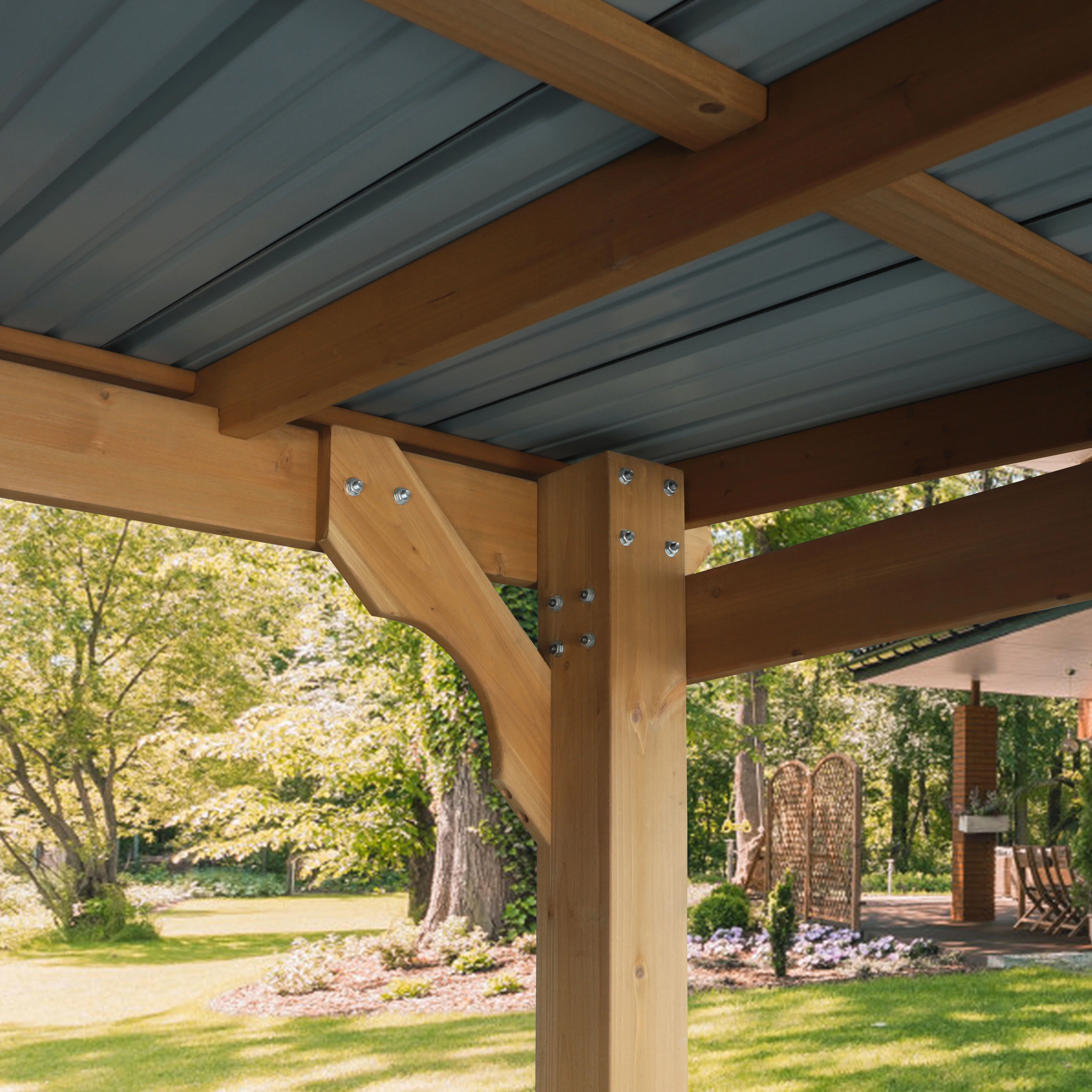 VEIKOUS 8' x 5' Outdoor Grill Gazebo, w/Workstation Shelves, Multi-Use Gazebo for Lawn, Garden