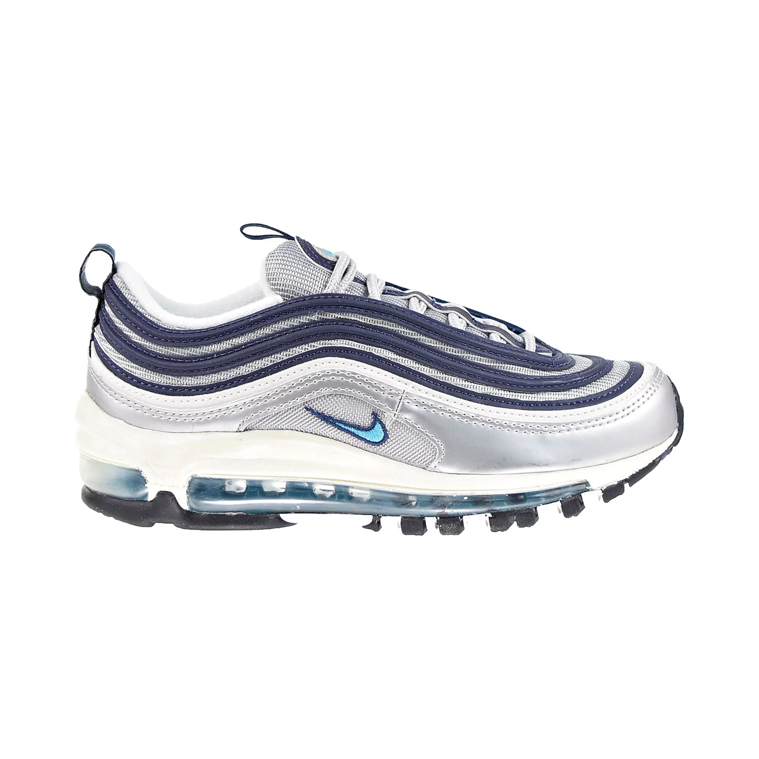 Nike Men's Air Max 97 Shoes, Metallic Silver/Chlorine Blue, 7.5