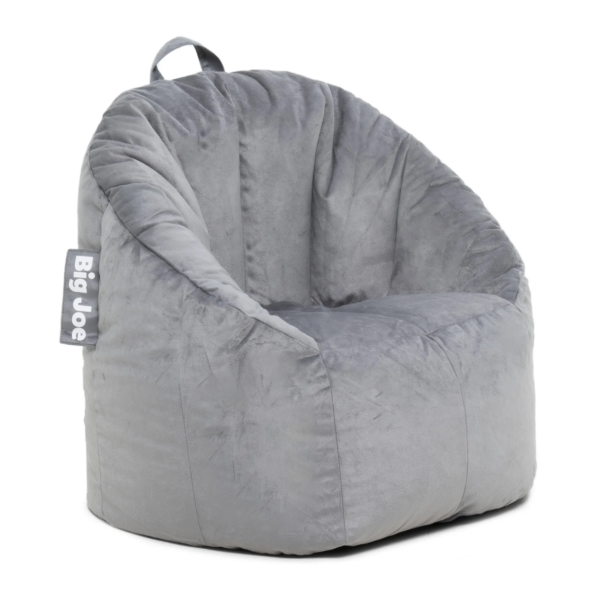 Big Joe Joey Bean Bag Chair, Plush, Kids/Teens, 2.5ft, Gray