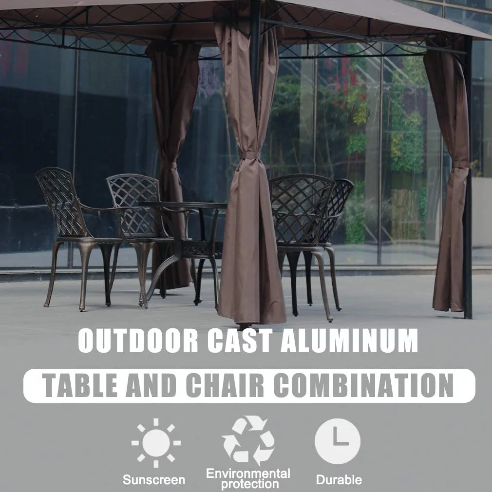 FDW Outdoor Dining Table Set Patio Dining Set Dining Chairs Set of 4 Wrought Iron Patio Furniture Outdoor Dining Set Patio Furniture Patio Chairs Chat Set Weather Resistant