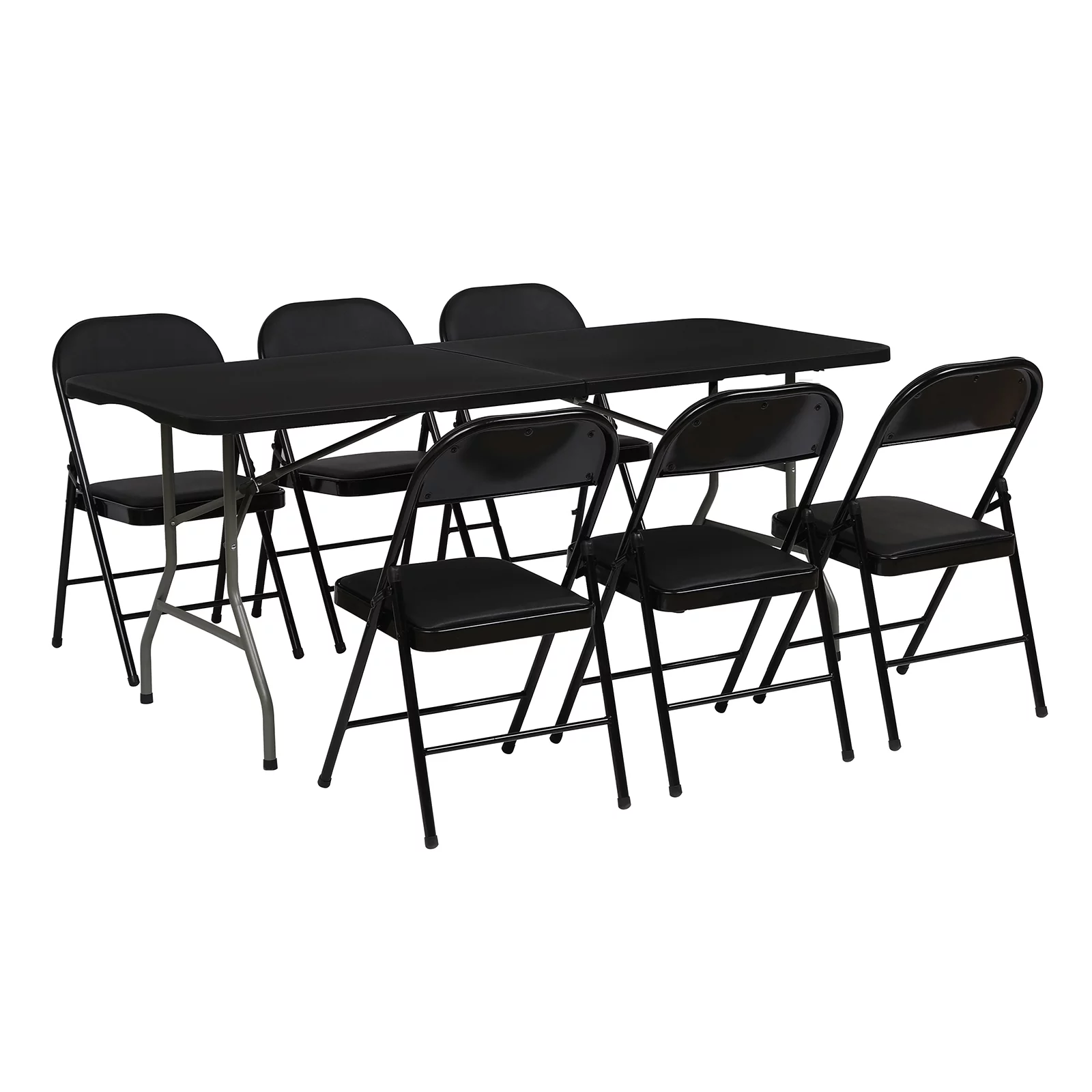 HONGGE 6ft Folding Table for Indoor Outdoor Camping Party , Black