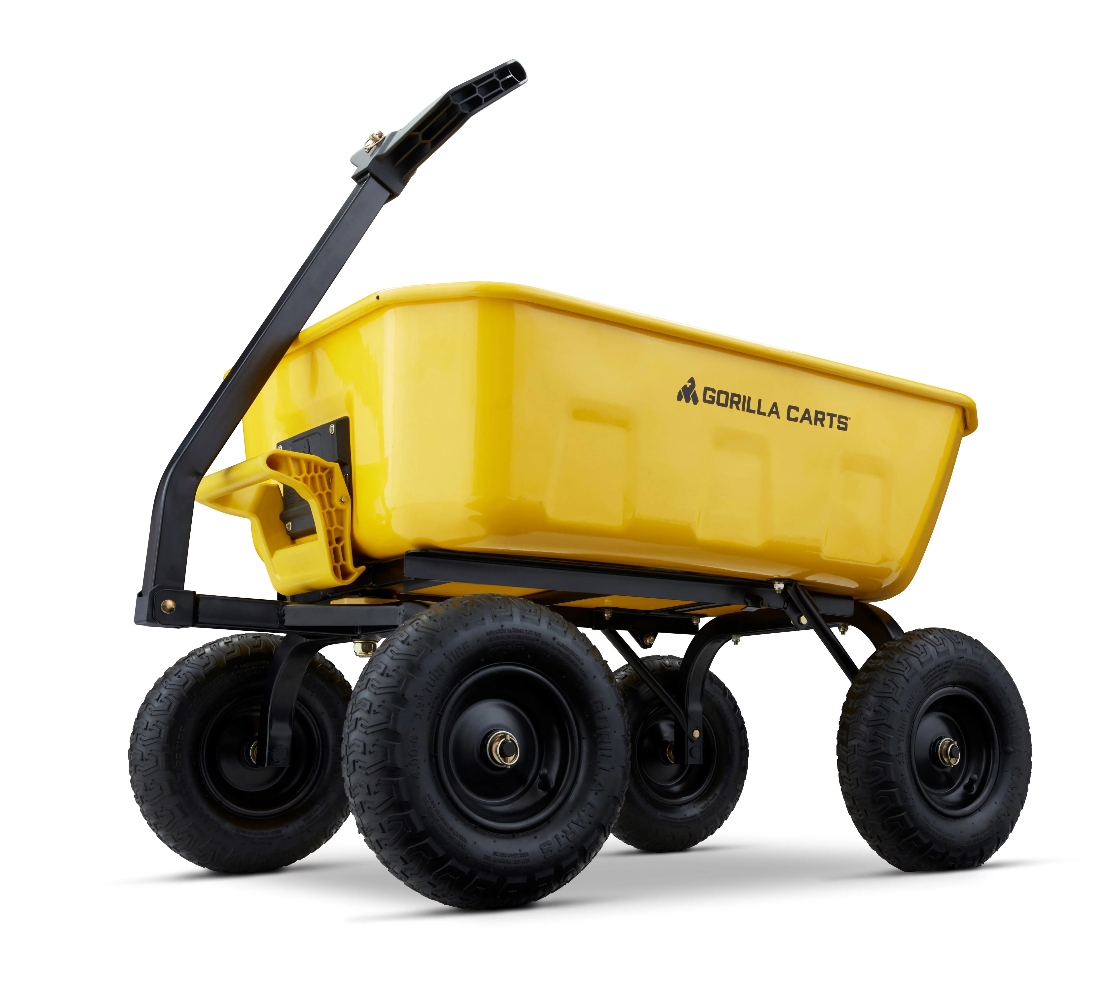 Gorilla Carts 8 Cu. Ft. Steel Dump Cart (Model #Gcsd-8), 39-inch x 28-inch Steel Bed, 1200 lbs. Capacity, 13-inch Pneumatic Tires