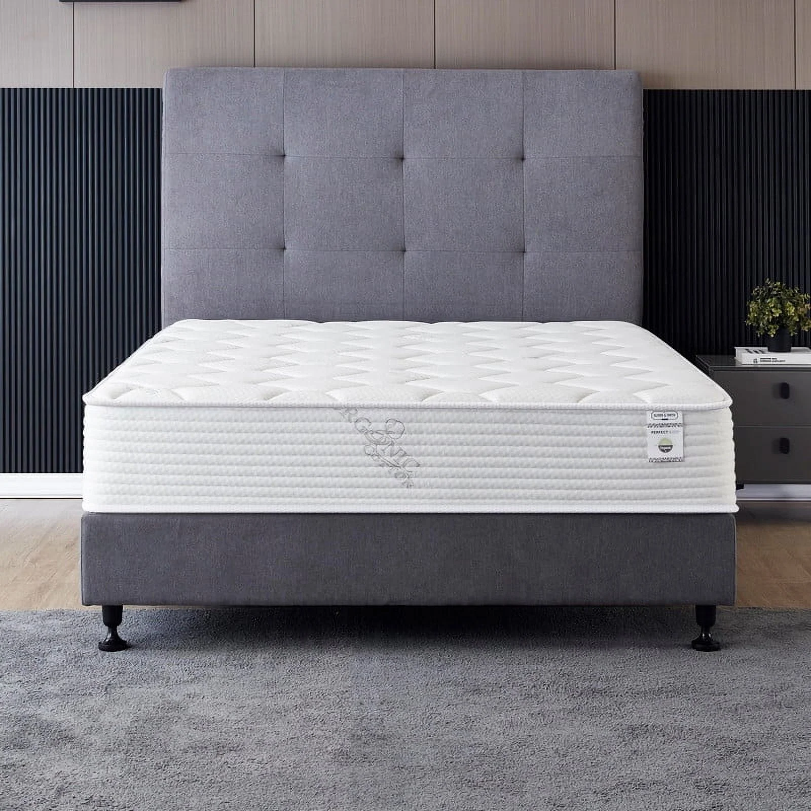 Twin Size Mattress - 8 Inch Cool Memory Foam & Spring Hybrid Mattress - Tight Top - Medium Firm - Oliver & Smith