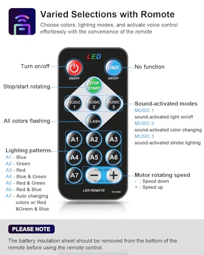 Luditek Sound Activated Party Lights with Remote DJ Lighting, Disco Ball Strobe Lamp Stage Light for Home Room Dance Parties Birthday Karaoke Stocking Stuffers for Kids Halloween Christmas Decorations