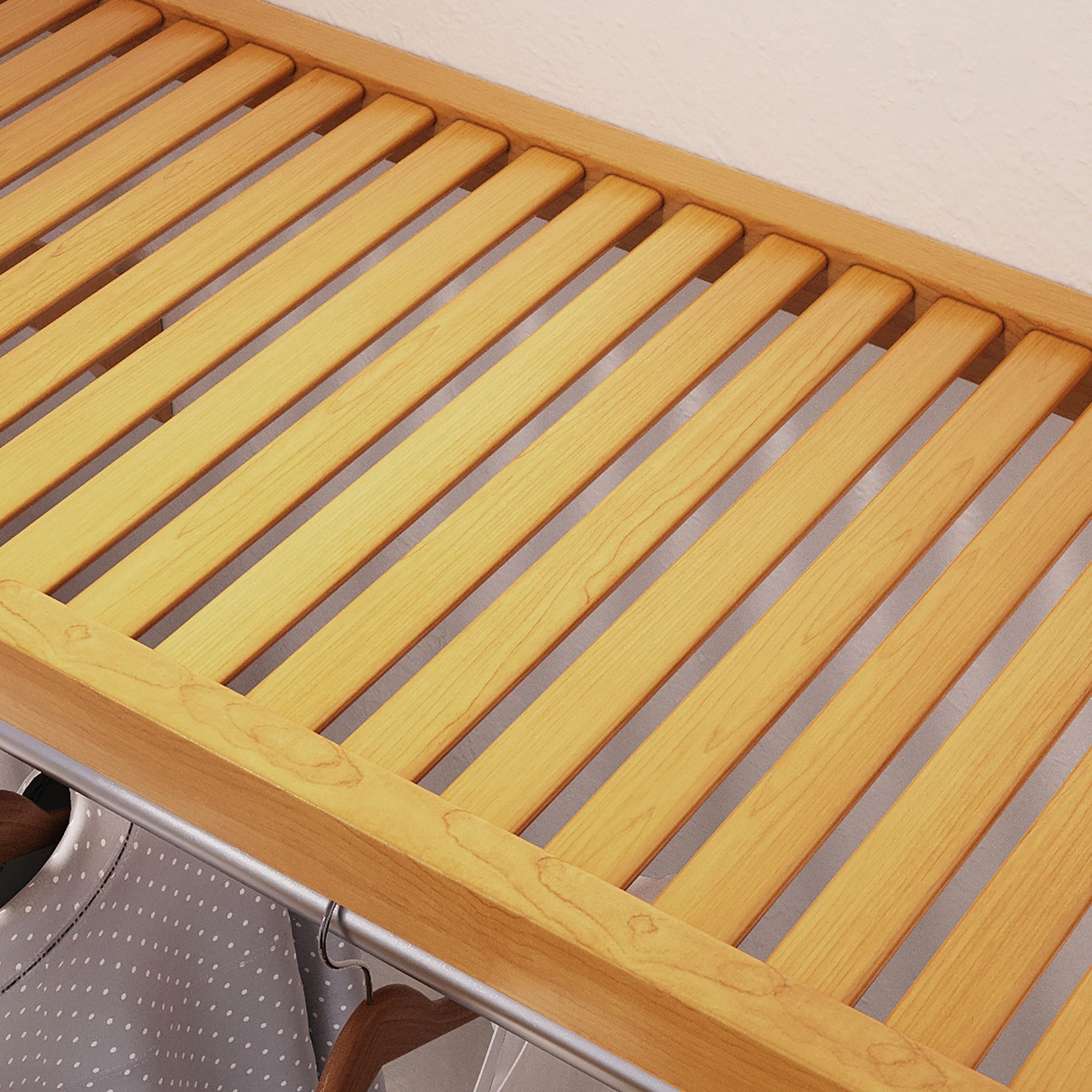 Wood Reach-In Closet System Honey Maple Finish