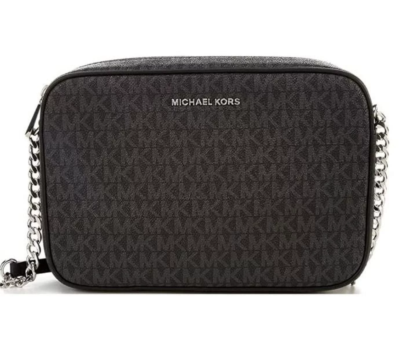 Michael Kors Women's Jet Set Large East West Signature-coated Crossbody - Black