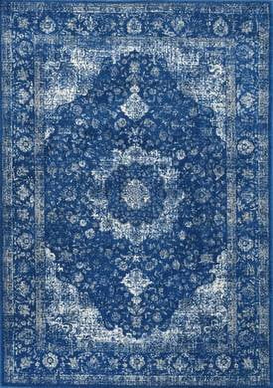 nuLOOM Paisley Verona Vintage Persian Area Rug, 5' Round, Dark Blue
