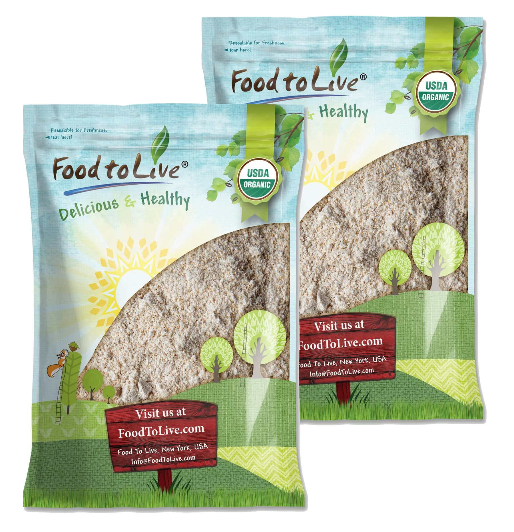 Organic Whole Grain Buckwheat Flour, 25 Pounds — Non-GMO, Kosher, Raw, Vegan — by Food to Live
