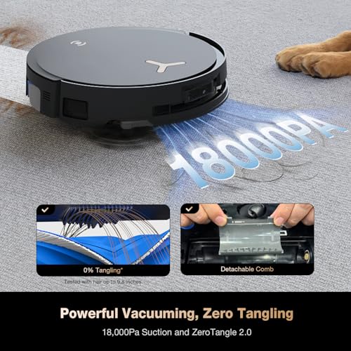 ECOVACS DEEBOT T50 MAX PRO Omni Robot Vacuum and Mop, 18,500Pa Suction, 18mm Auto-Lift, ZeroTangle &TruEdge 2.0, AIVI 3.0 Obstacle Avoidance, Auto Hot Water Mop Wash/Dry/Refill, Self-Emptying