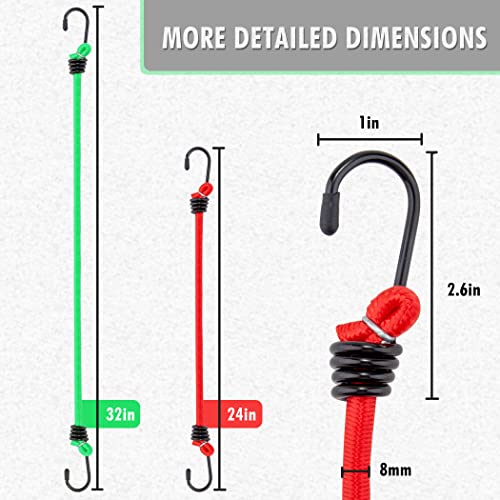 Cartman 32 Piece Bungee Cords Assortment Jar Includes 10