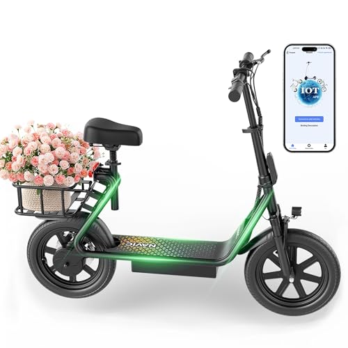 NAVIC Electric Scooter Adults,27Mile Range,Top Speed 22Mph,750W Peak Motor,14'' Pneumatic Tires,Electric Scooter for Adults,Foldable e Scooter with Back Basket