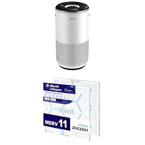 LEVOIT Air Purifiers for Home Large Room Up to 1980 Ft² in 1 Hr With Air Quality Monitor, HEPA Sleep Mode, Auto Mode, Smart WiFi, 3-in-1 Filter Captures Pet Allergies, Smoke, Dust, Core 400S-P, White