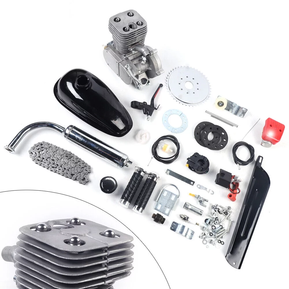 TOOL1SHOoo Full Set 100CC 2-Stroke Gas Petrol Engine Motor Kit For Motorized Bicycle Bike