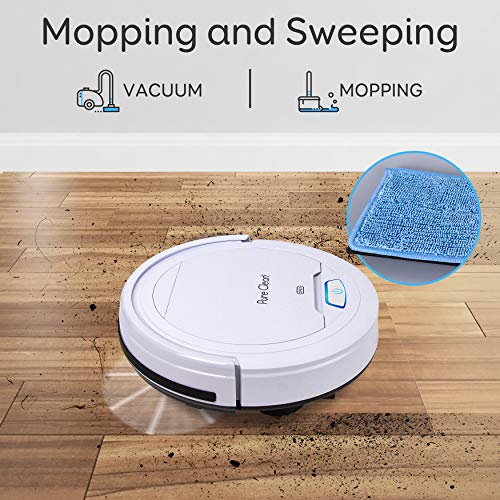 SereneLife Robot Automatic Vacuum Cleaner - Upgraded Lithium Battery 90 Min Run Time - Bot Self Detects Stairs Pet Hair Allergies Friendly Home Cleaning for Carpet Hardwood Floor - PUCRC26B, Black