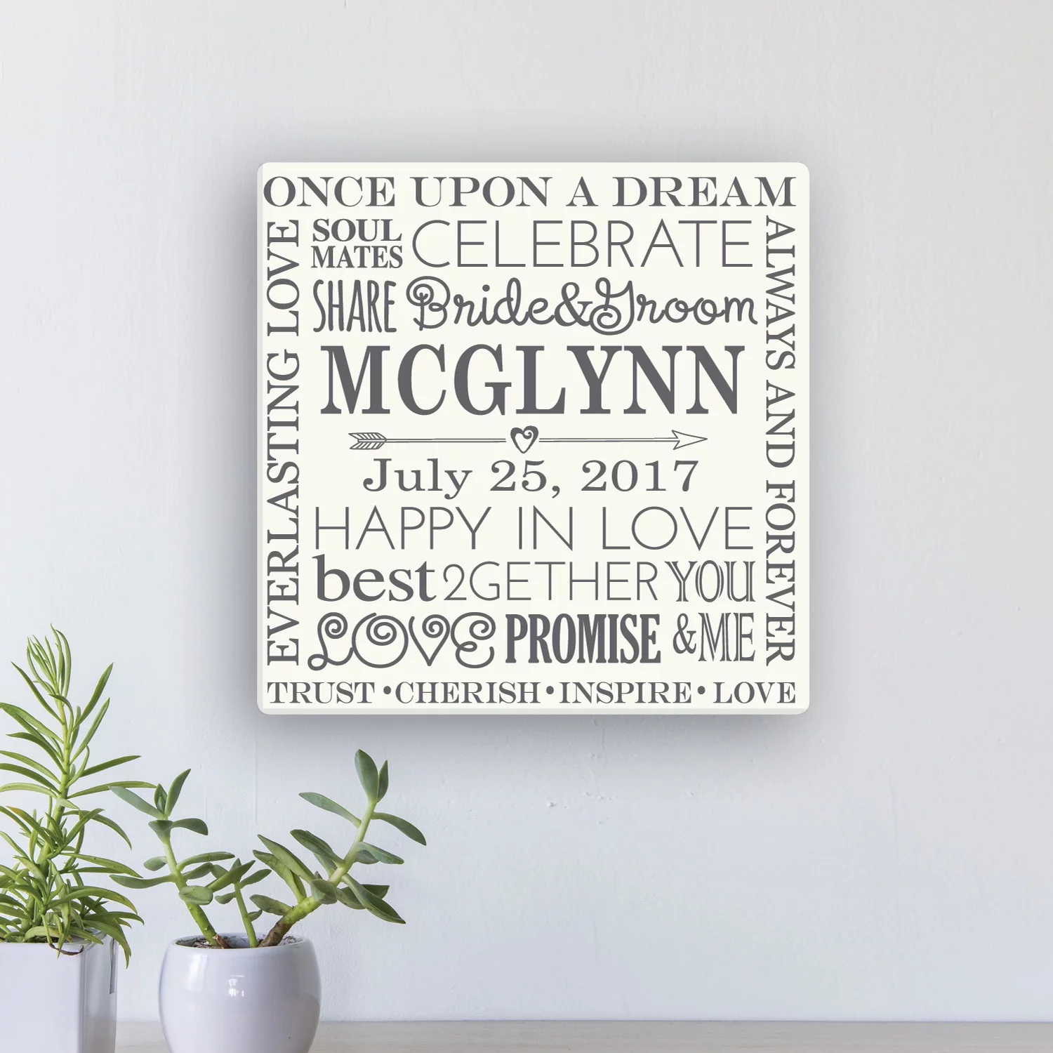 Personalized Wedding Words 12x12 or 16