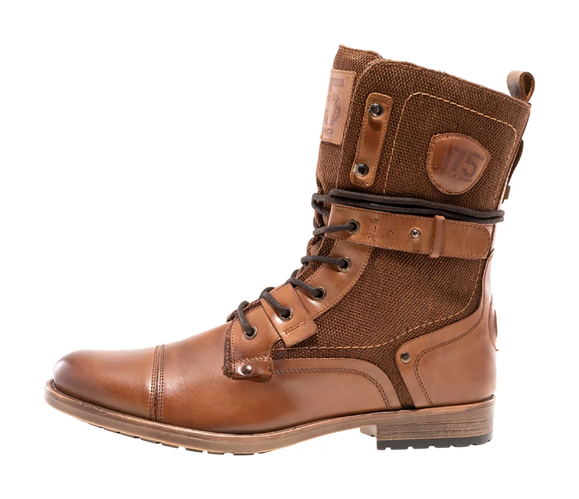 J75 by Jump Deploy Light Weight Mid-calf Cap-toe Lace-up & Inside Zipper Combat Tactical Military Boots for Men