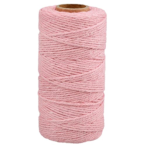 G2PLUS White String, Cotton Bakers Twine，328 Feet 2MM Natural White Cotton String for Crafts, Gift Wrapping Twine, Home Decor, Gift Packaging