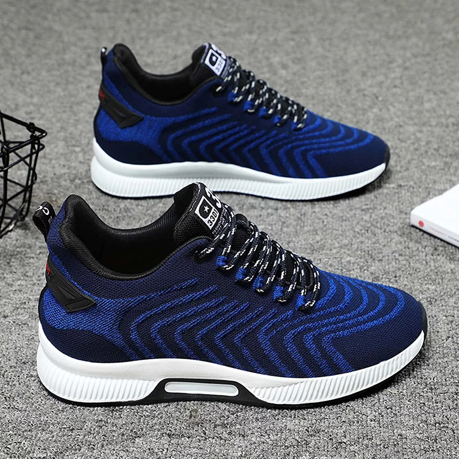 Men's Elevator Sneakers 2.36 Inch Invisible Height Increasing Lace up Fashion Sneakers