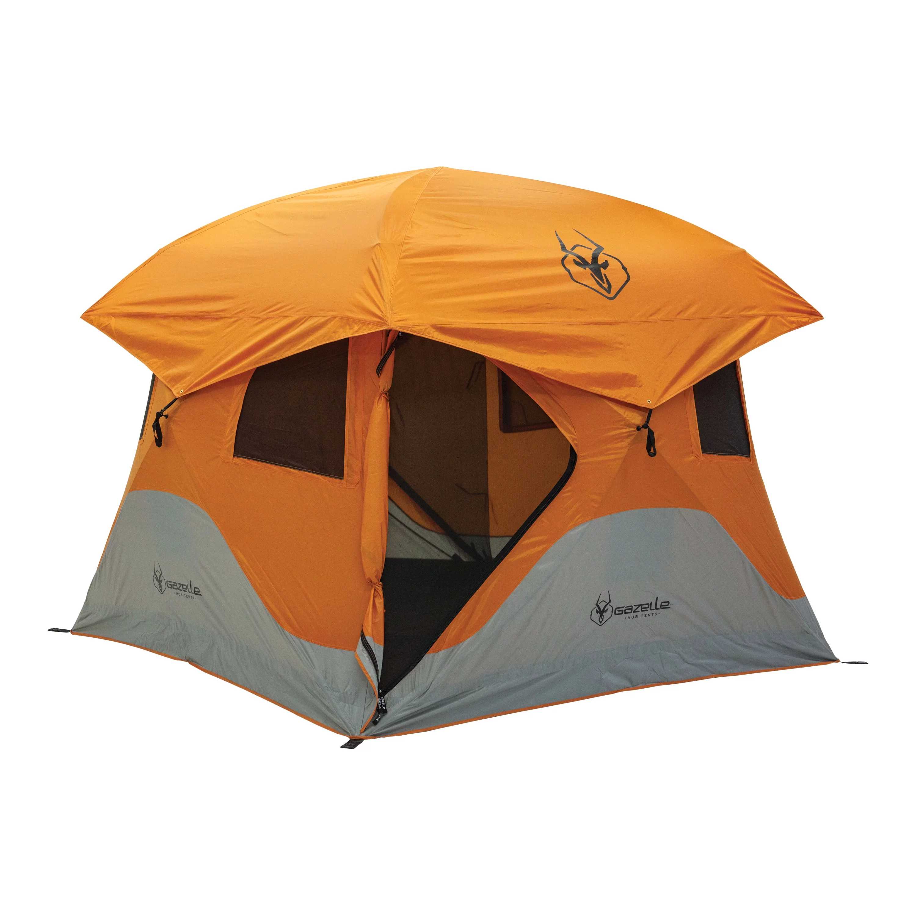 Gazelle Tents™ T4 Portable Hub Tent, 4-Person, Sunset Orange, 44342