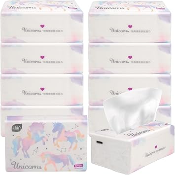Pack of 10, Soft Small Facial Tissue, Toilet Paper, Disposable Napkin, Bag Cover NOT Box, White Facial Paper, Material Native Wood Pulp Fiber NOT COTTON, 4-Ply