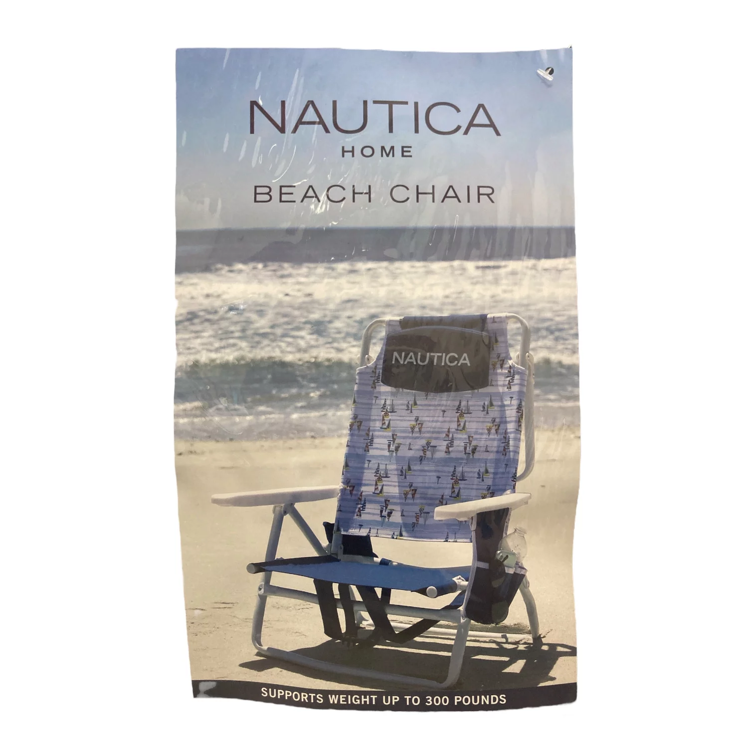 Nautica S1 Beach Chair Sailboat Print Indoor and Outdoor