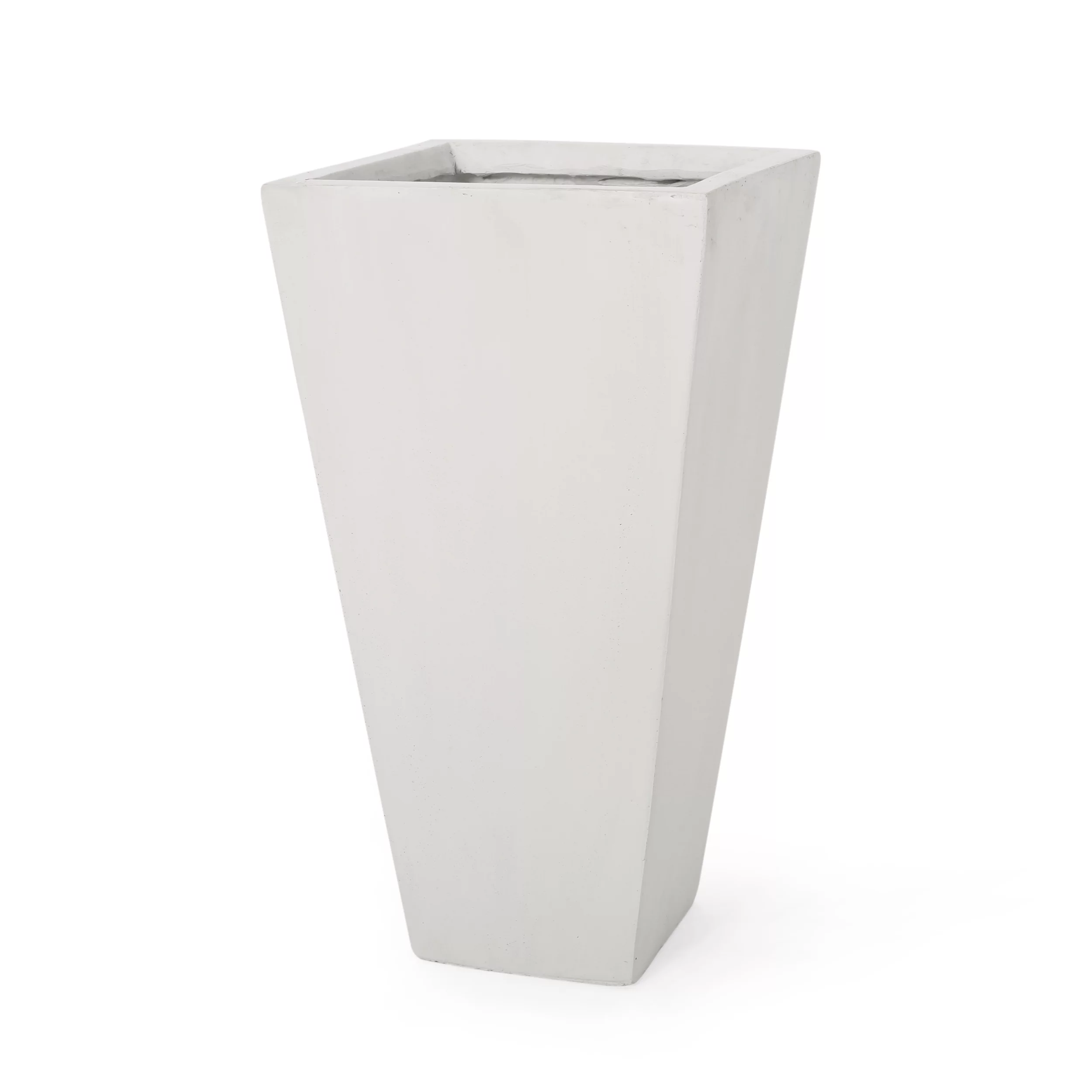 Bailor Outdoor Cast Stone Planter, Matte White