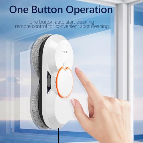 Smart Window Cleaning Robot with Double Automatic Water Spray and 5600Pa Suction Power,Window Cleaner Robot for high Windows Tiles Glass Door Inside Outside