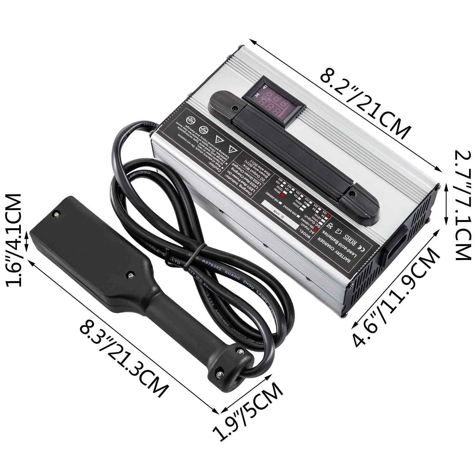 VEVOR 36V 18A Golf Cart Battery Charger Powerwise Plug with LED Indicator Lights 110V Club Car Charger for EzGo Ez- Go TXT Medalist D Style