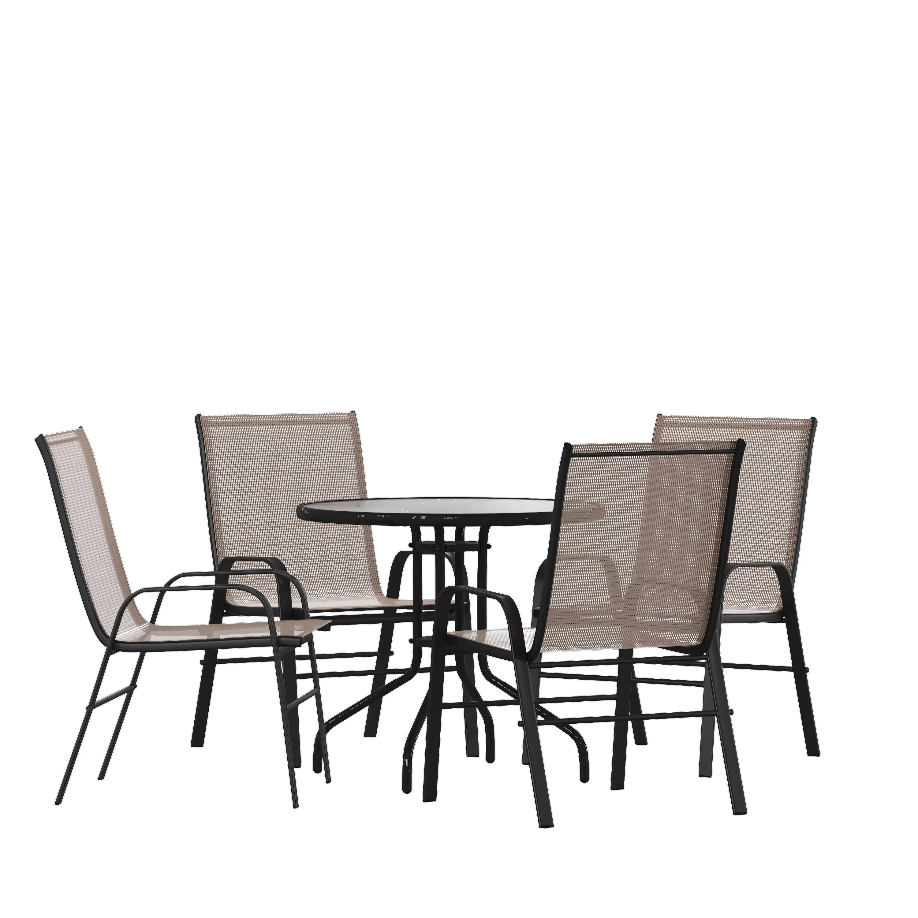 BizChair 5 Piece Outdoor Patio Dining Set - 31.5