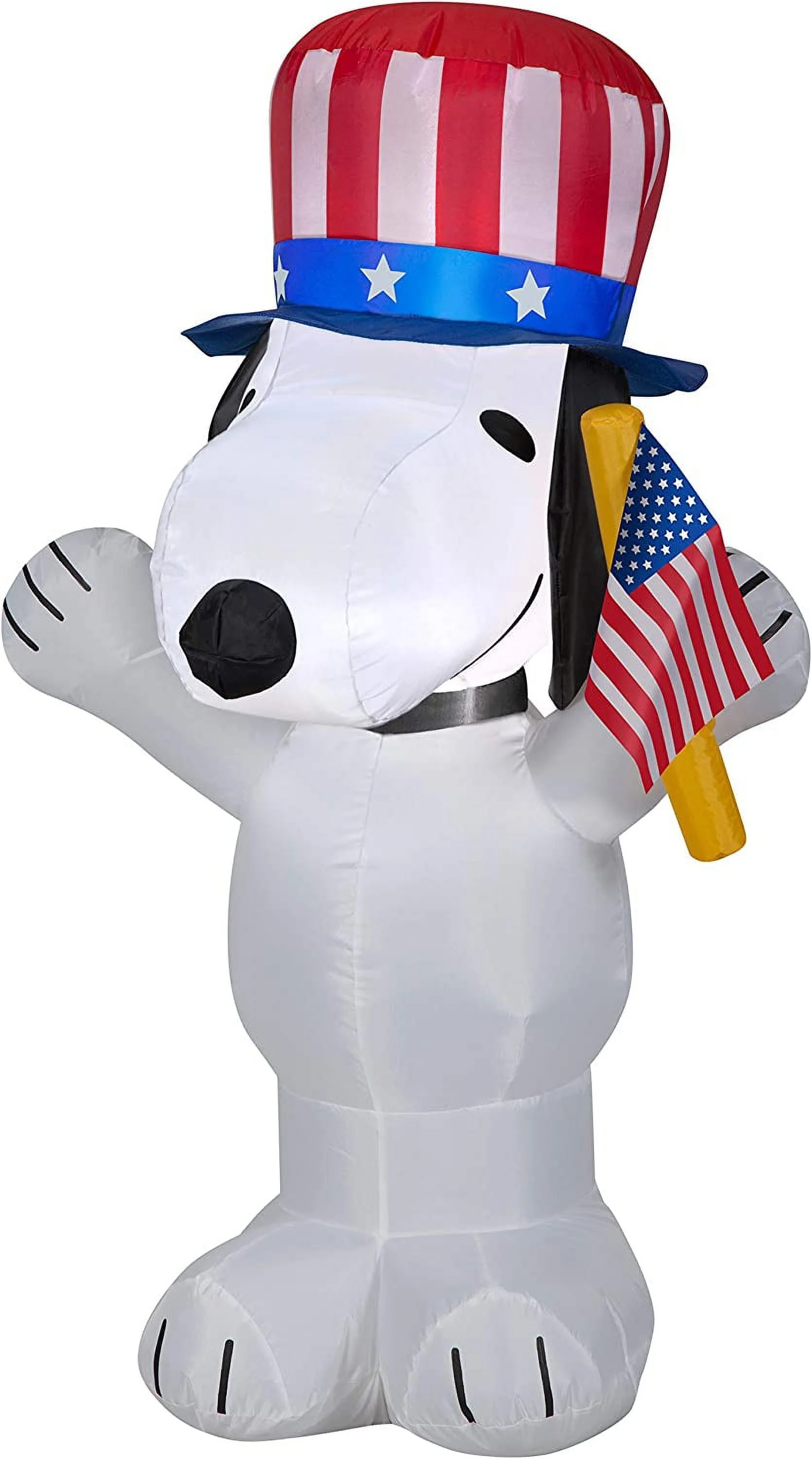 Gemmy Airblown Inflatable Patriotic Snoopy, 3.5 ft Tall, White