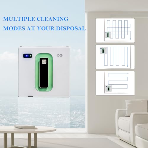 Window Cleaning Robot with Ultra-Thin 5600PA Auto Dual Two-Way Water Jet Model Glass Cleaning Automatic Smart Robot Cleaner Window Vacuum Cleaner Tiles/Class Door Indoor