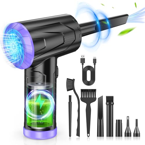 Air Duster Keyboard Cleaner - Cordless Electric Air Duster for Computer PC 110000 RPM Blower Rechargeable Dust-Off (Purple)